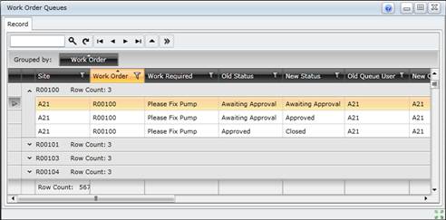 View Work Order Queues