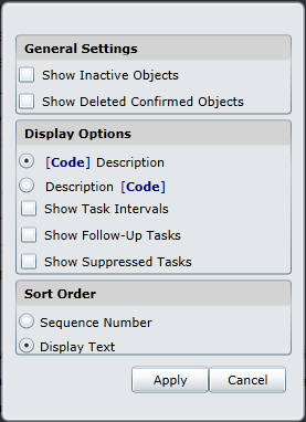 Asset Code Display Format Set Asset Type Tree Display Options