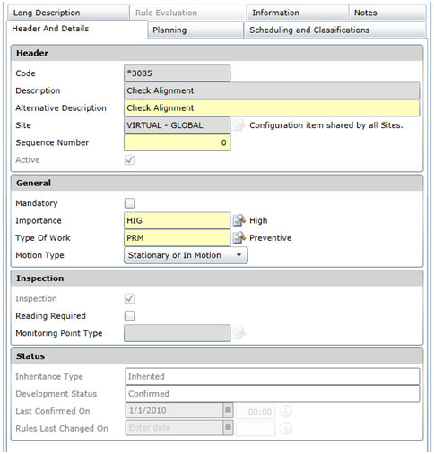 Asset Type Task edit window