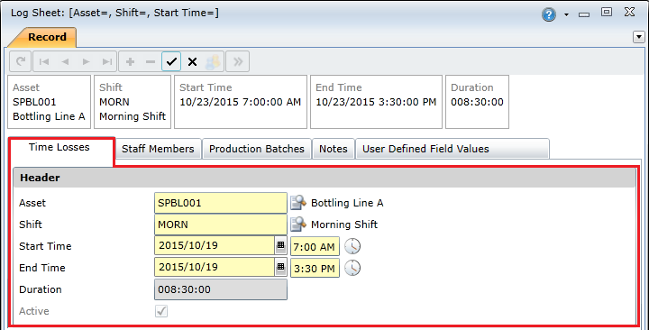 Creating Log Sheets